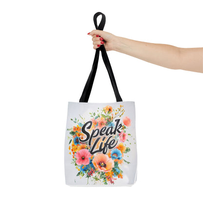 Floral Inspirational Tote Bag - 'Speak Life' Design, Motivational Gift, Carry-all Bag for Women, Eco-Friendly Shopping, Mother's Day, [...]
