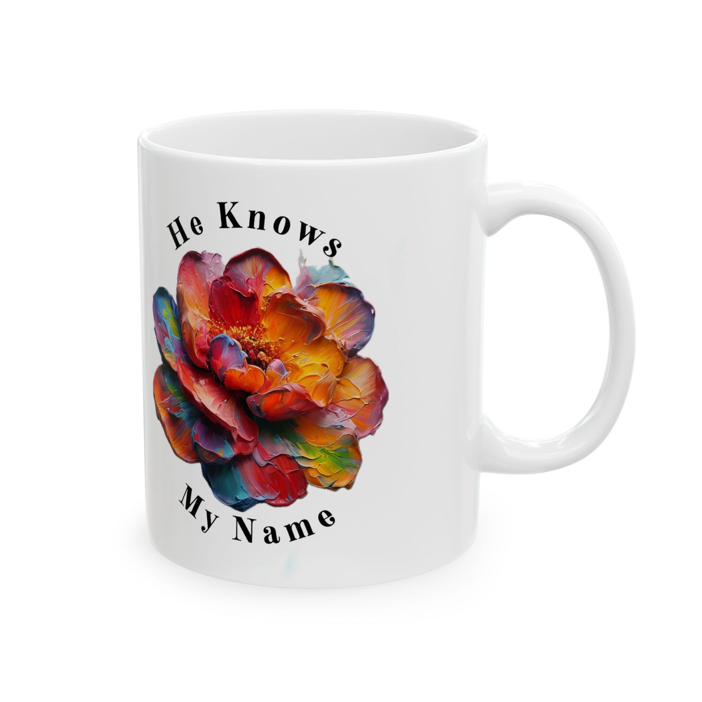Colorful Floral Ceramic Mug - He Knows My Name, Inspirational Gift for Tea & Coffee Lovers, Unique Birthday Present, Encouragement [...]