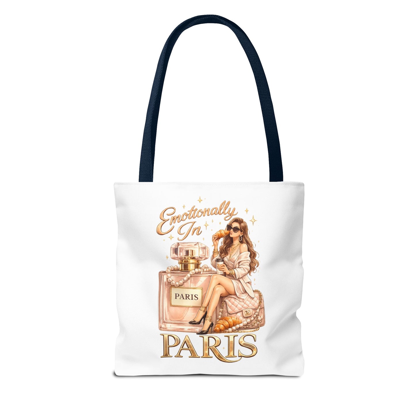 Paris Perfume Tote Bag — "Emotionally In Paris" Fashion Shopper