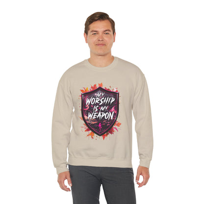 Inspirational Crewneck Sweatshirt - My Worship is My Weapon, Cozy Spiritual Gift, Faith Apparel, Unisex Sweatshirt for Worship & [...]