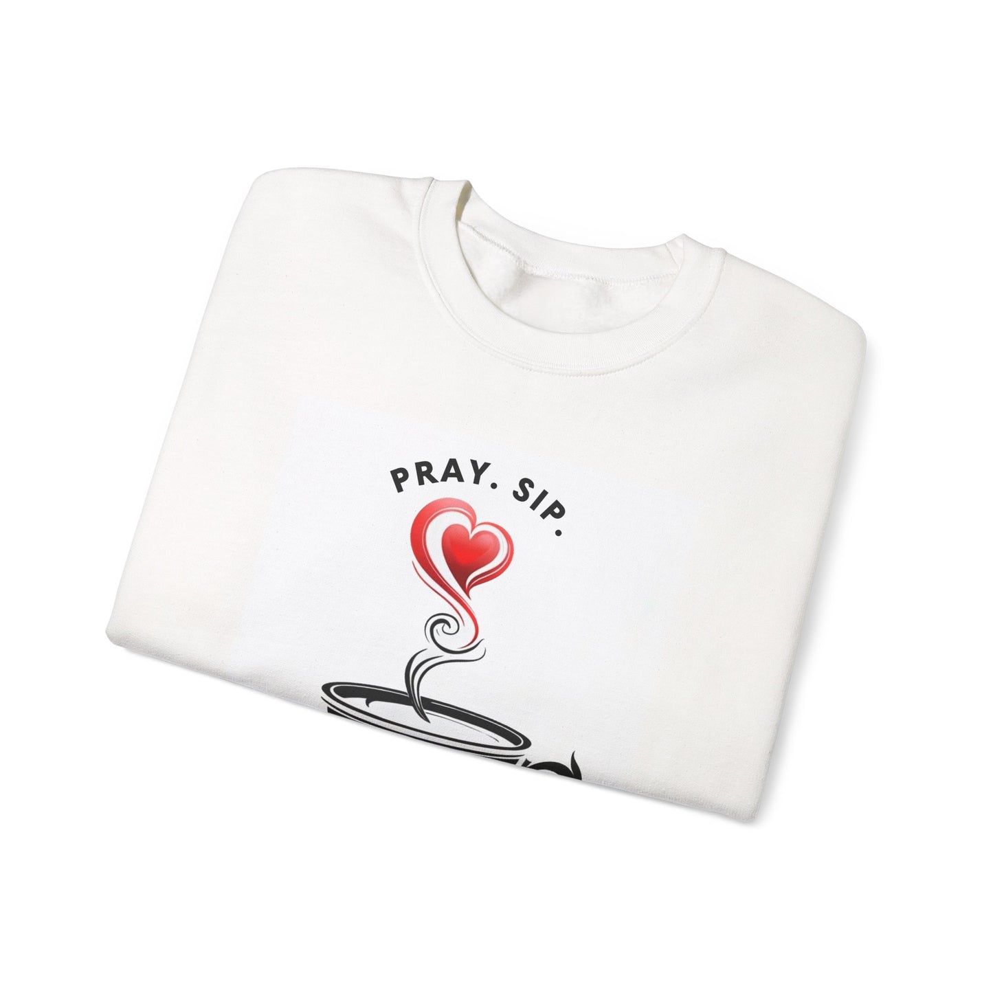 Cozy Coffee Lover Crewneck Sweatshirt - Pray Sip Repeat, Relaxed Fit Gift, Perfect for Coffee Lovers, Casual Cozy Wear, Thoughtful Gift Idea