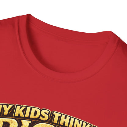 My Kids Think I'm Rich T-Shirt — Funny Parent Tee with Empty Wallet Design