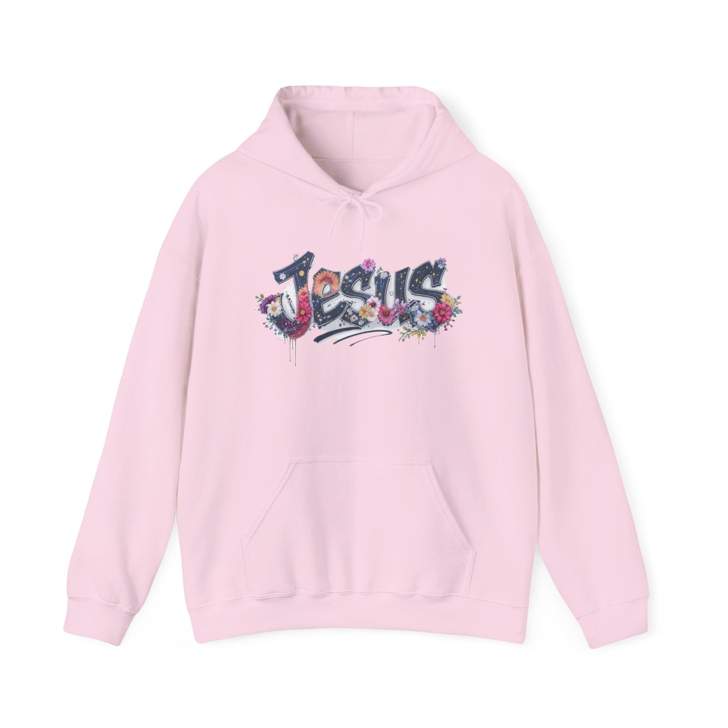 Jesus Floral Design Hooded Sweatshirt, Unisex Hoodie, Casual Wear, Religious Gift, Streetwear Style, Comfortable Fashion