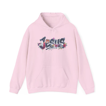 Jesus Floral Design Hooded Sweatshirt, Unisex Hoodie, Casual Wear, Religious Gift, Streetwear Style, Comfortable Fashion