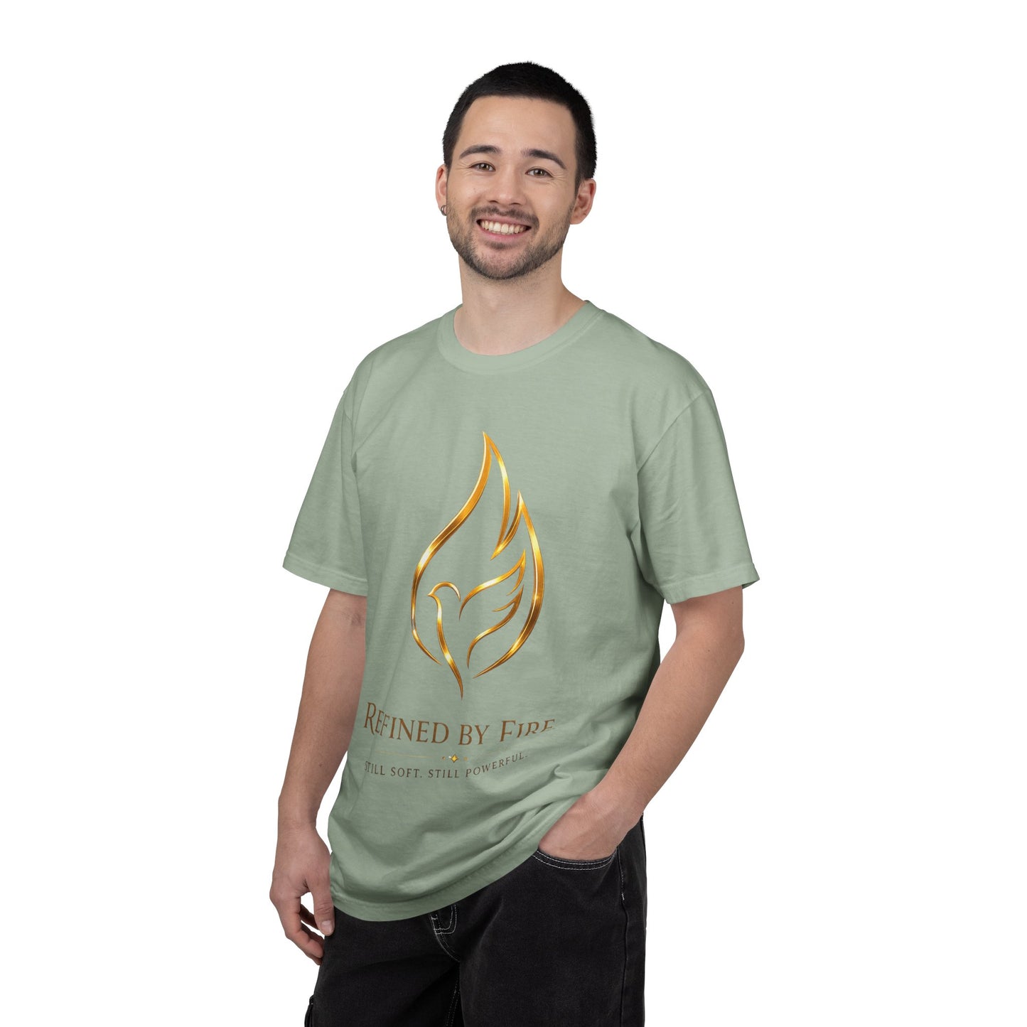 Refined By Fire Graphic T-Shirt — Inspirational Flame Dove Tee