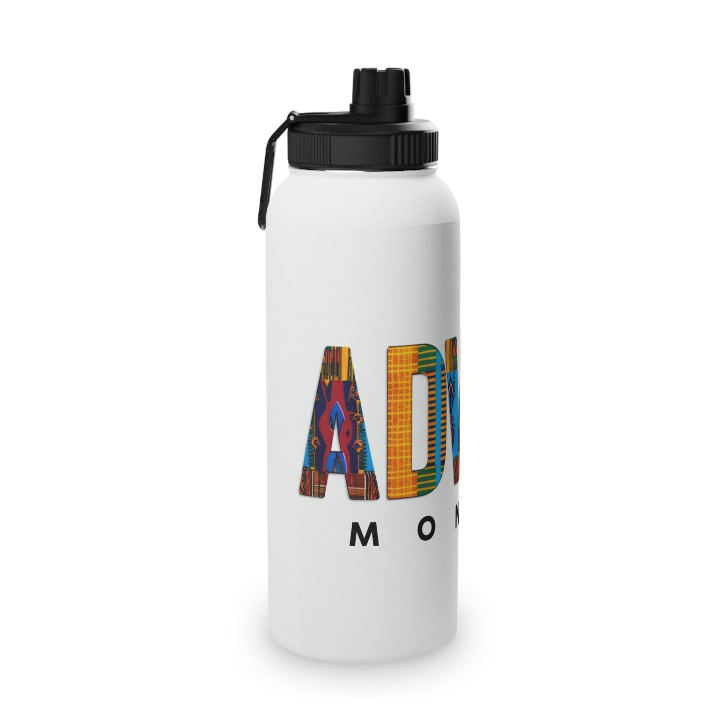 Artistic Stainless Steel Water Bottle - Colorful Afrocentric Design, Stylish Sports Lid, Eco-Friendly Hydration, Travel Accessory,