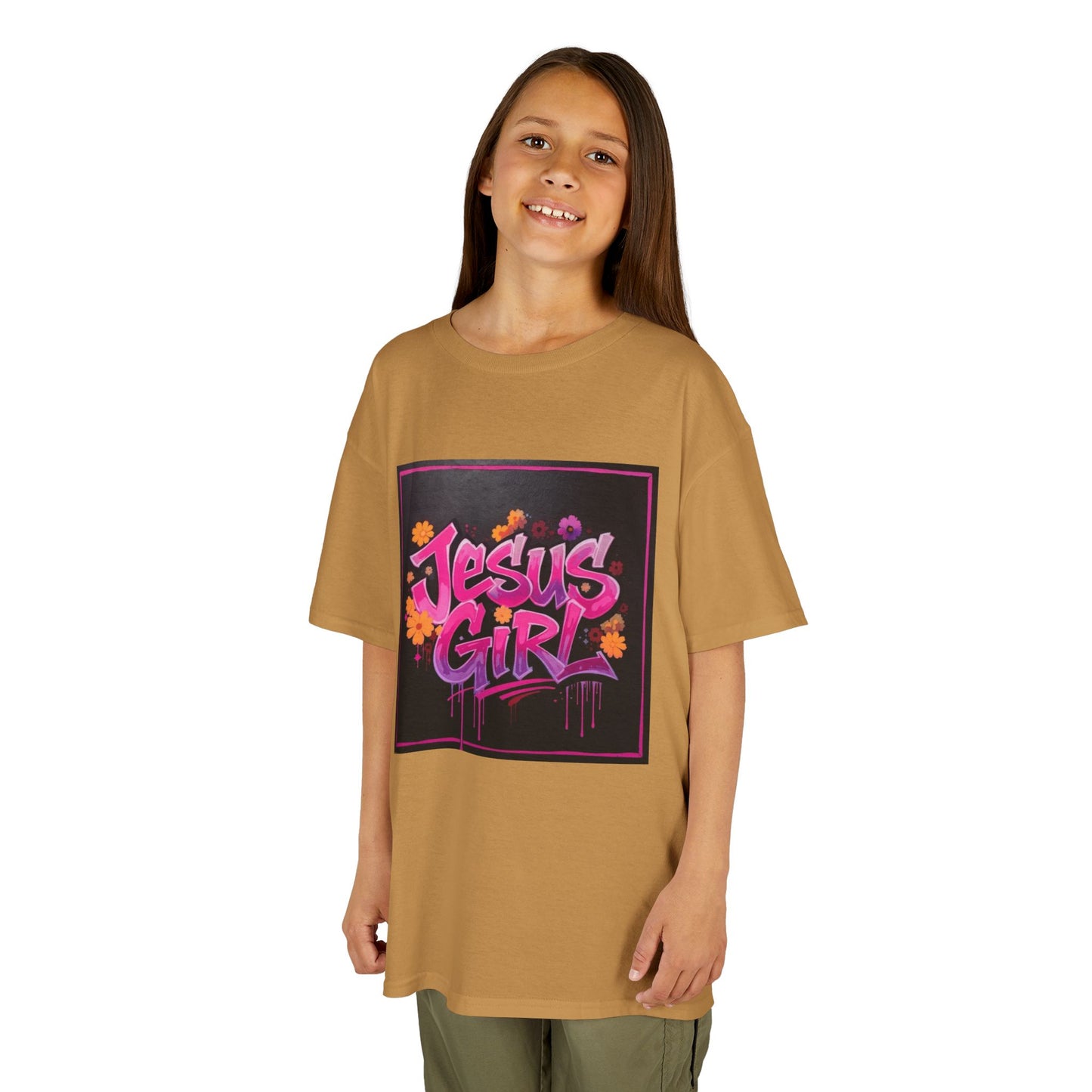 Vibrant Kids Tee - Jesus Girl Shirt, Youth Graphic Tee, Casual Kids Fashion, Faith-Based Gift, Summer Wear
