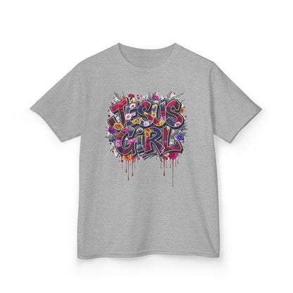 Jesus Girl Graffiti Kids Tee, Youth Graphic Shirt, Fun Faith-Based Tee, Cool Christian Apparel, Perfect Gift for Girls