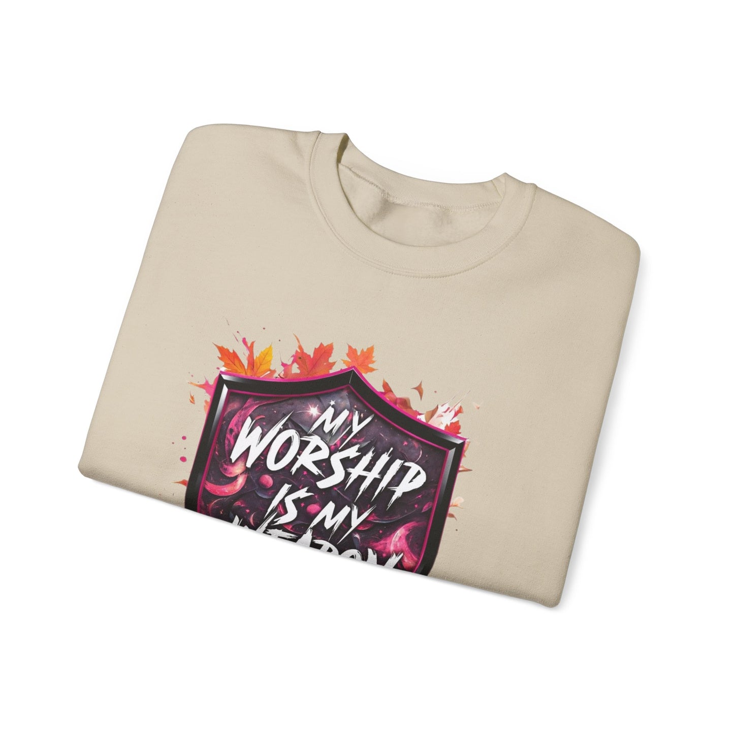 Inspirational Crewneck Sweatshirt - My Worship is My Weapon, Cozy Spiritual Gift, Faith Apparel, Unisex Sweatshirt for Worship & [...]